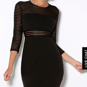 Black mesh cocktail dress